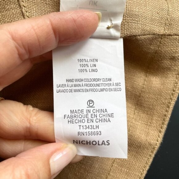 Nicholas Taupe Linen Crop Top - 10 - Picture 8 of 13